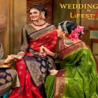 Lifestyle Wedding Gift Vol-3 Wholesale Nylon Sattin Festive Sarees