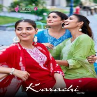 MYSTIC 9 BY KARACHI VOL 2 LUCKNOWI STYLE EMBROIDERY READYMADE SALWAR KAMEEZ