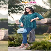Tips And Tops Glamour Vol-2 Wholesale Georgette Print With Astar Short Tops