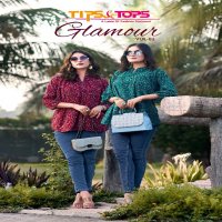 Tips And Tops Glamour Vol-2 Wholesale Georgette Print With Astar Short Tops