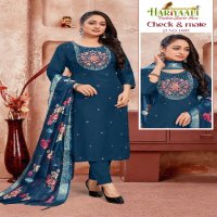 Hariyaali Check And Mate Vol-1 Wholesale Pure Silk Kurtis With Pant And Dupatta