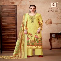 IRHA ZIA BY ALOK LAUNCH COTTON REGULAR WEAR PAKISTANI EMBROIDERY WORK 3CS DRESS MATERIAL