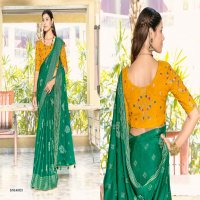 5D Designer Nayka Wholesale Bright Moss Chiffon Designer Sarees