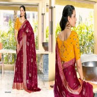 5D Designer Nayka Wholesale Bright Moss Chiffon Designer Sarees