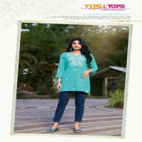 Tips And Tops Colors Vol-4 Wholesale Reyon Slub Short Kurtis