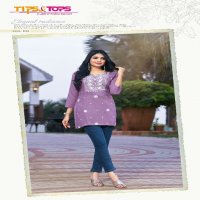 Tips And Tops Colors Vol-4 Wholesale Reyon Slub Short Kurtis