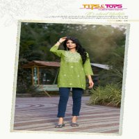 Tips And Tops Colors Vol-4 Wholesale Reyon Slub Short Kurtis