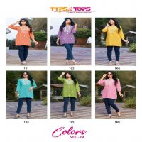 Tips And Tops Colors Vol-4 Wholesale Reyon Slub Short Kurtis