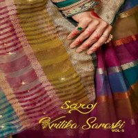 Saroj Kritika Saroski Vol-5 Wholesale Soft Organza With Saroski Work Sarees