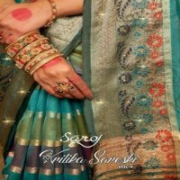 Saroj Kritika Saroski Vol-9 Wholesale Soft Organza With Saroski Work Sarees