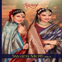 Saroj Swarn Moti Vol-4 Wholesale Soft Silk Fabrics Sarees