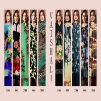 Vaishali Digital Printed Series 3300 Wholesale Pure Crepe Fabrics Dress Material