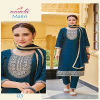 Aanchi Maitri Wholesale Rangila Silk Kurti With Pant And Dupatta