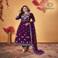 Krishna Trendz Sumer Festival Vol-1 Wholesale Roman Silk Flair Kurti With Pant And Dupatta