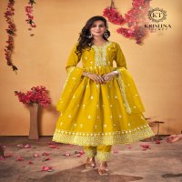 Krishna Trendz Sumer Festival Vol-1 Wholesale Roman Silk Flair Kurti With Pant And Dupatta