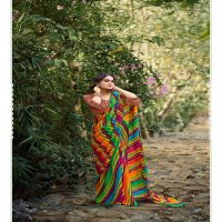 PIHU BY SANSKAR TEX PRINTS ADORABLE GEORGETTE SAREE WITH BLOUSE ONLINE TRADERS