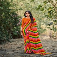 PIHU BY SANSKAR TEX PRINTS ADORABLE GEORGETTE SAREE WITH BLOUSE ONLINE TRADERS