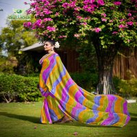 SANSKAR TEX PRINTS LAUNCH LEHERIYA BRIGHT FANCY SIROWSKI SAREE WHOLESALER