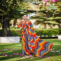 SANSKAR TEX PRINTS LAUNCH LEHERIYA BRIGHT FANCY SIROWSKI SAREE WHOLESALER