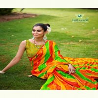 SANSKAR TEX PRINTS LAUNCH LEHERIYA BRIGHT FANCY SIROWSKI SAREE WHOLESALER