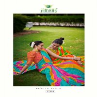 SANSKAR TEX PRINTS LAUNCH LEHERIYA BRIGHT FANCY SIROWSKI SAREE WHOLESALER