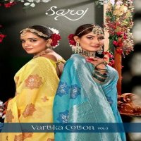 Saroj Vartika Cotton Vol-3 Wholesale Soft Cotton Rich Pallu Sarees