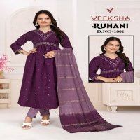 Veeksha Ruhani Wholesale Alia Style Embroidery Kurti With Pant And Dupatta