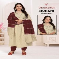 Veeksha Ruhani Wholesale Alia Style Embroidery Kurti With Pant And Dupatta