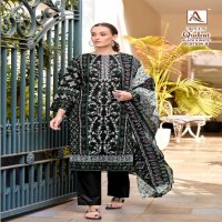 Alok Qudrat Black And White Vol-8 Wholesale Pure Cambric Cotton Dress Material