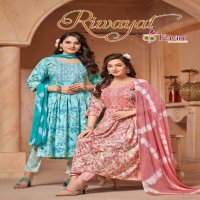 Kavini Riwayat Wholesale Naira Cut 3 Piece Salwar Suits