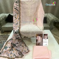 SANIYA TRENDZ ADAN LIBAS CHIKANKARI 26 COTTON PAKISTANI KURTI PANT DUPATTA