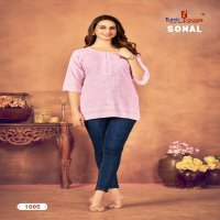 SONAL TUNIC HOUSE CHIKANKARI SHORT TOP COMBO SET