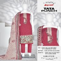 Bipson Tata Punch 2713 Wholesale Pure Fine Cotton With Embroidery Dress Material
