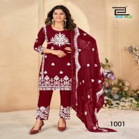 Blue Hills Galaxy Wholesale Chain Stitch Embroidery 3 Piece Suits