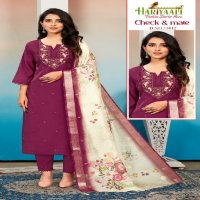 Hariyaali Check And Mate Vol-2 Wholesale Pure Silk Kurtis With Pant And Dupatta