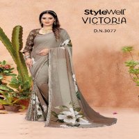 VICTORIA BY STYLEWELL NEW TRENDY OUTFIT DIGITAL PRINT SAREE EXPORTS