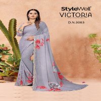 VICTORIA BY STYLEWELL NEW TRENDY OUTFIT DIGITAL PRINT SAREE EXPORTS