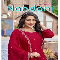 Aanchi Nandani Wholesale Vichitra Top With Bottom And Dupatta