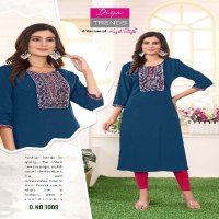 Diya Trends Casual Diary D.no 1001 To 1012 Wholesale Straight Long Kurtis Combo