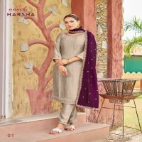 Aanchi Harsha Wholesale Vichitra  Fabrics Top With Pant And Dupatta