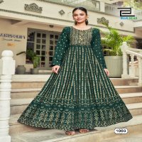 INAYA BY BLUE HILLS READYMADE NECK EMBROIDERY BIG SIZE ANARKALI GOWN CATALOG