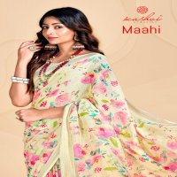 Kashvi Maahi Wholesale Linen Weaving Sequence Work Sarees