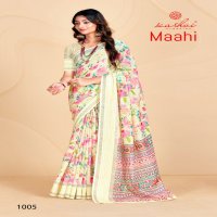 Kashvi Maahi Wholesale Linen Weaving Sequence Work Sarees