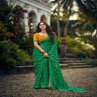 SANSKAR TEX PRINTS MADHUVAN CHIFFON SIROWSKI BORDER SAREE WITH BLOUSE