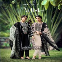 RIAZ ARTS THE ARTIST VOL 3 PRINT HEAVY PAKISTANI NECK EMBROIDERY SALWAR KAMEEZ