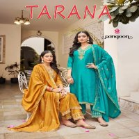 Rangoon Tarana Wholesale Silk With Fancy Neck Work Kurtis With Pant And Dupatta