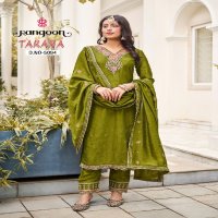 Rangoon Tarana Wholesale Silk With Fancy Neck Work Kurtis With Pant And Dupatta