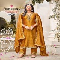 Rangoon Tarana Wholesale Silk With Fancy Neck Work Kurtis With Pant And Dupatta