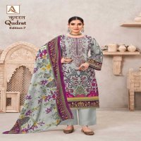 ALOK SUIT QUDRAT VOL 7 DIGITAL PAKISTANI PRINT FANCY EMBROIDERY 3PCS SUIT SUPPLIER