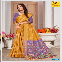 DIAMOND DIGITAL VOL 1 BY VINAMRA CHEX PATTA SOLID DESIGN SAREE WITH BLOUSE